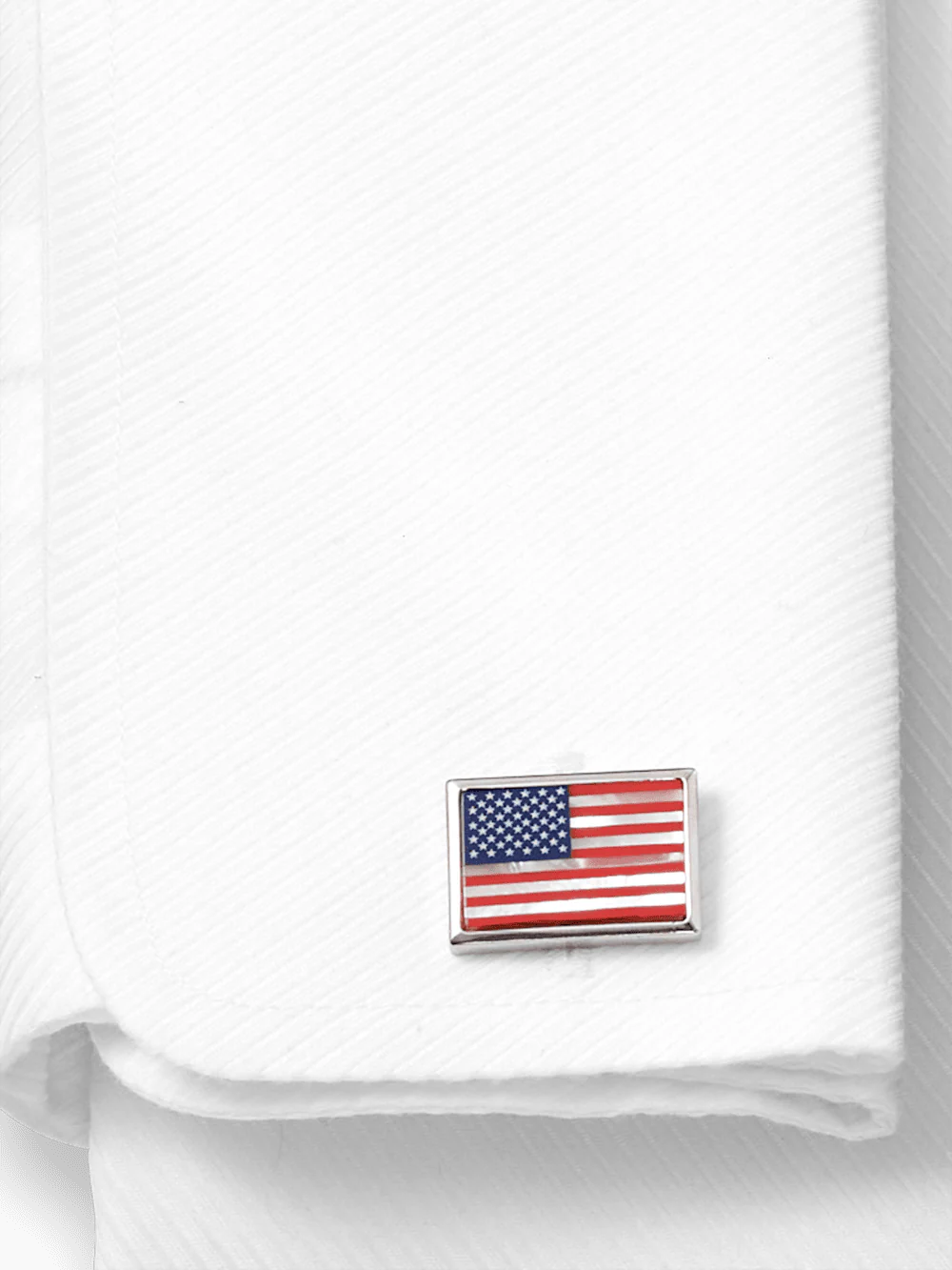 Semi Precious Stone American Flag Cufflinks - Red/white/blue - Image 2
