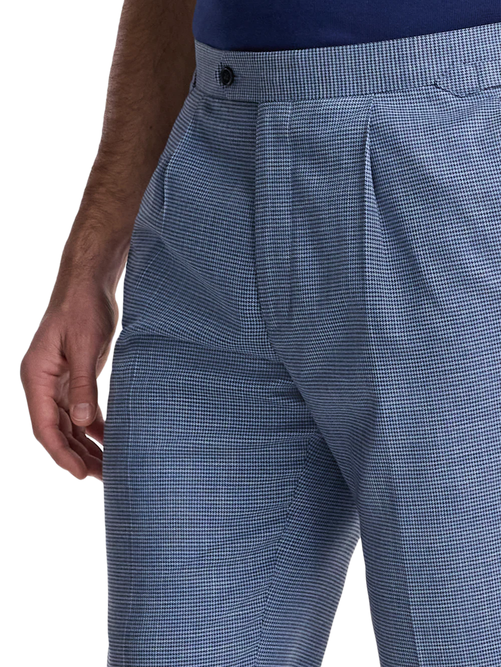 Side Tab Pant - Blue Houndstooth - Image 3