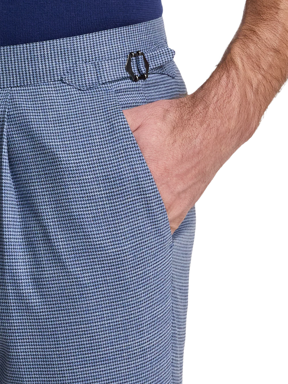Side Tab Pant - Blue Houndstooth - Image 4