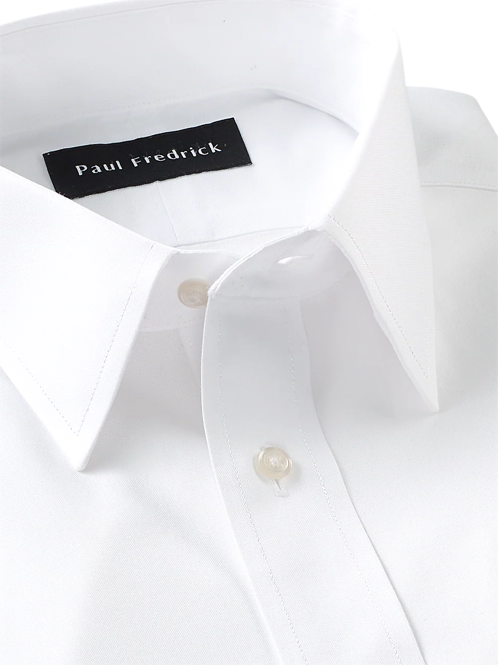 Slim Fit Impeccable Non-Iron Cotton Pinpoint Straight Collar Dress Shirt - White - Image 3