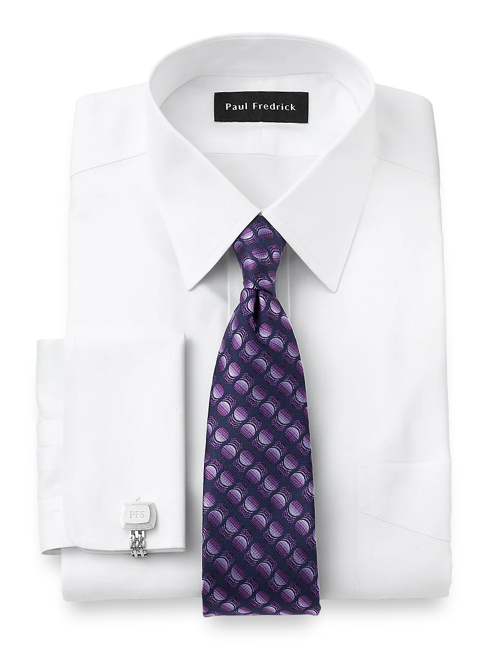 Slim Fit Impeccable Non-Iron Cotton Pinpoint Straight Collar Dress Shirt - White - Image 2