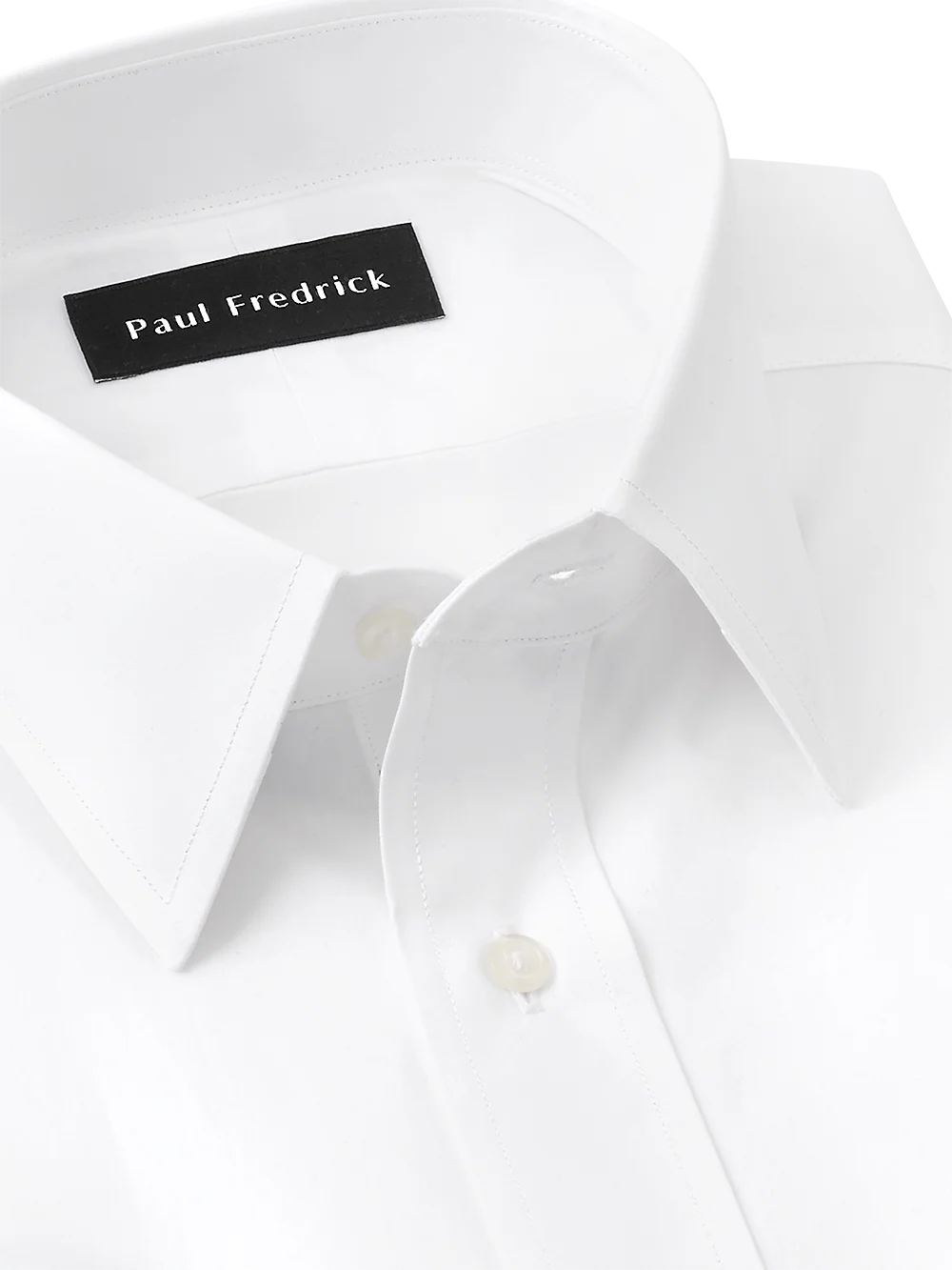 Slim Fit Pure Cotton Broadcloth Straight Collar French Cuff Dress Shirt - White - Image 4