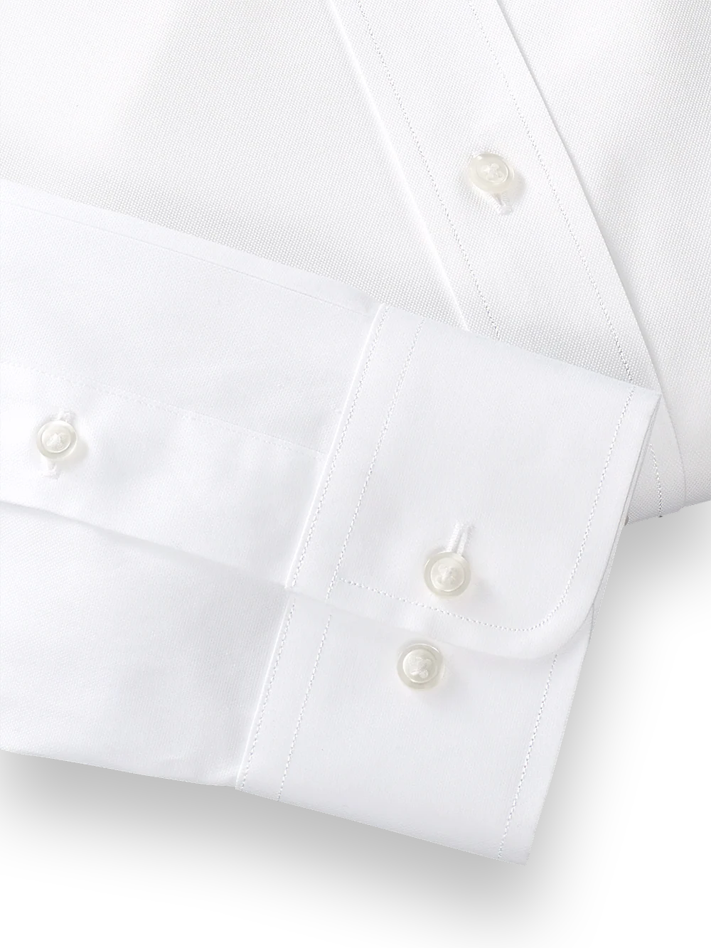 Slim Fit Superfine Egyptian Cotton Solid Color Button Down Collar Dress Shirt - White - Image 4