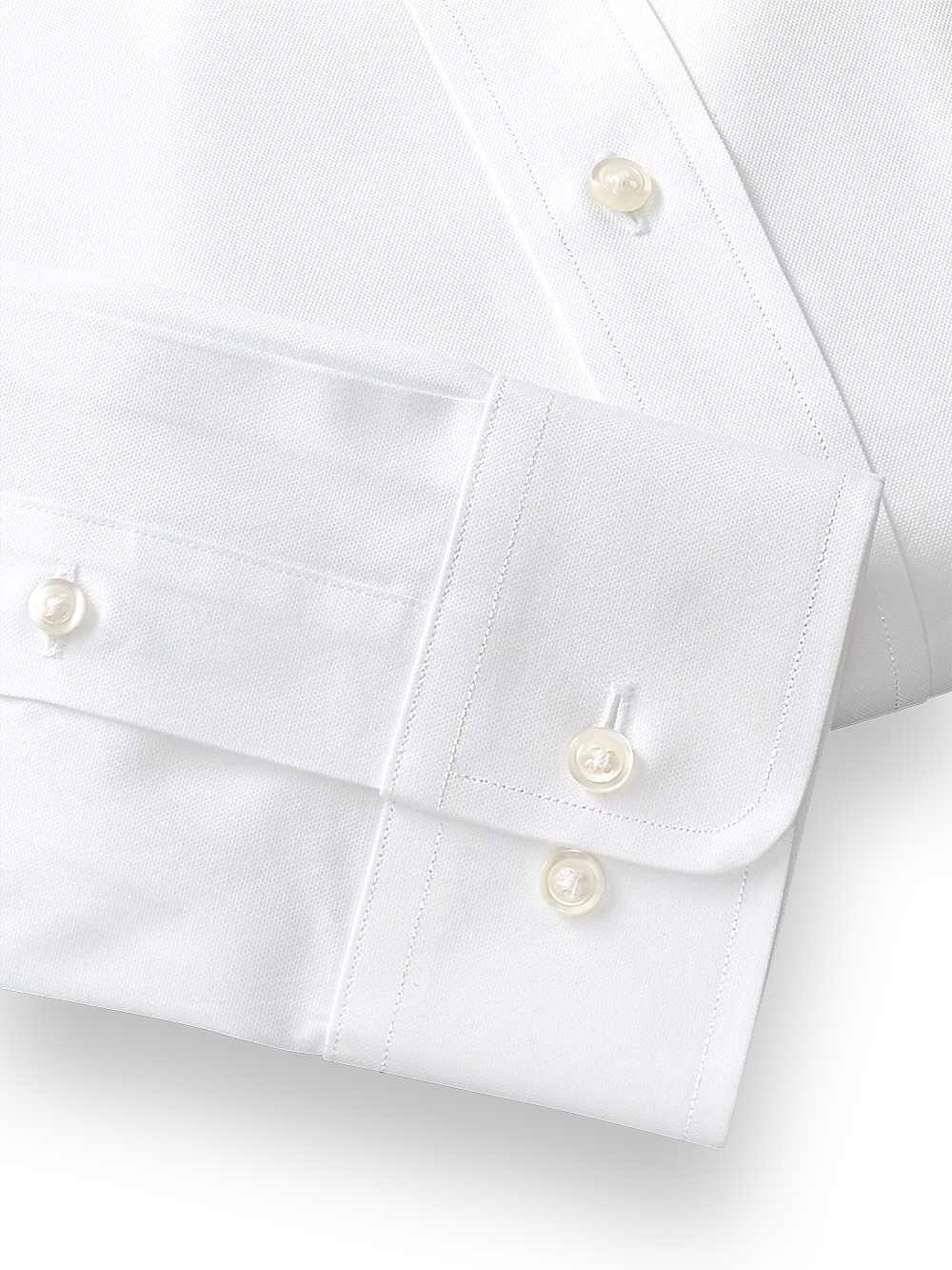 Slim Fit Superfine Egyptian Cotton Solid Color Straight Collar Dress Shirt - White - Image 4