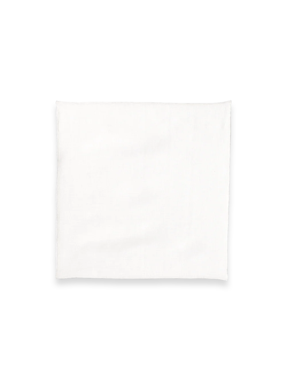 Solid Linen Pocket Square - White - Image 2