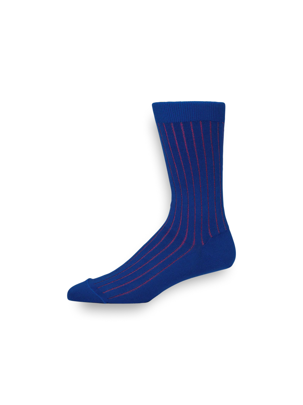 Solid Rib With Contrast Cotton Blend Sock - Blue/red - Image 2