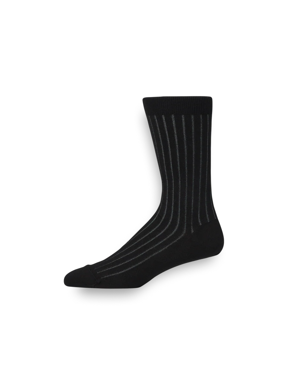 Solid Rib With Contrast Cotton Blend Sock - Black/grey - Image 2