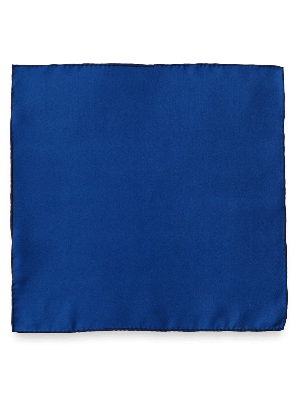 Solid Silk Pocket Square - Navy - Image 2