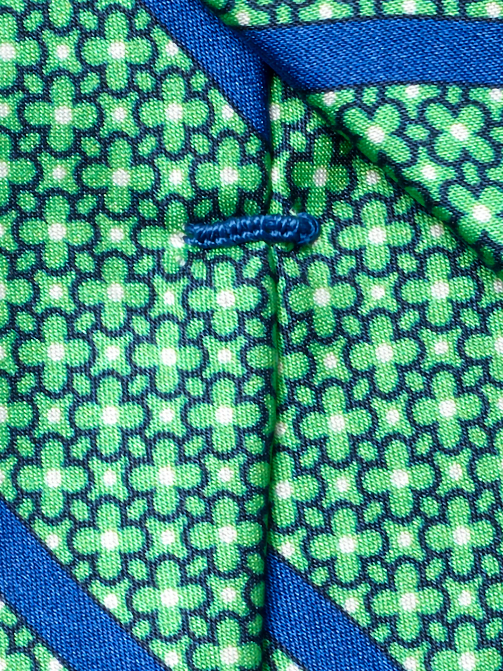 Stripe Printed Italian Silk Tie - Green/blue - Image 4