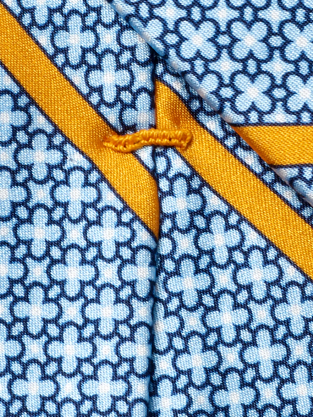 Stripe Printed Italian Silk Tie - Blue/yellow - Image 4
