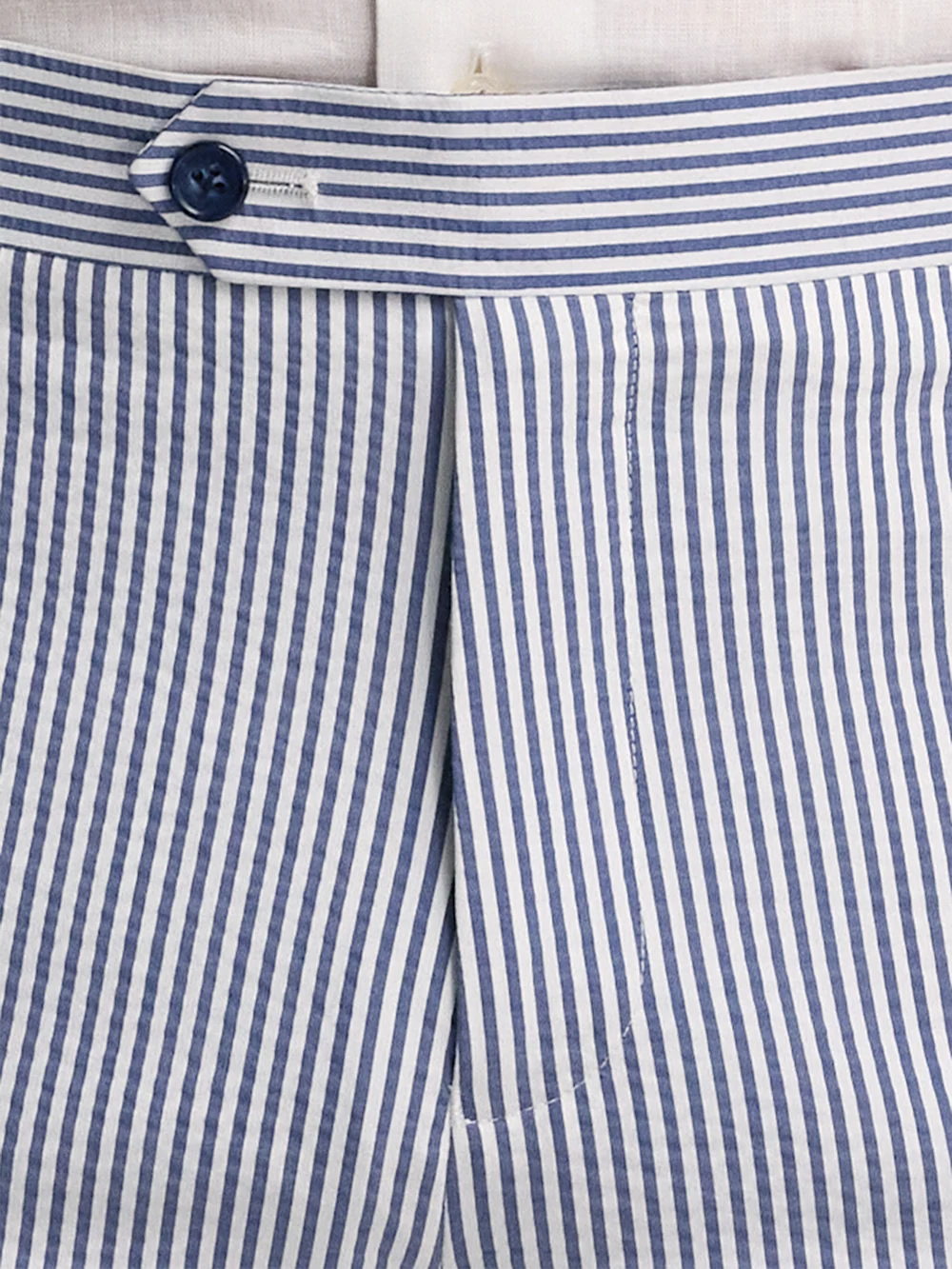Stripe Seersucker Flat Front Suit Pants - Navy/white - Image 5