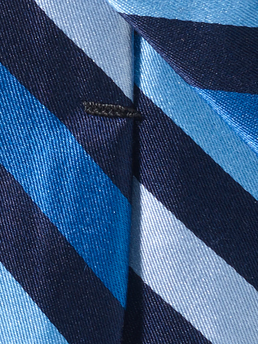 Stripe Woven Silk Tie - Blue/navy - Image 4
