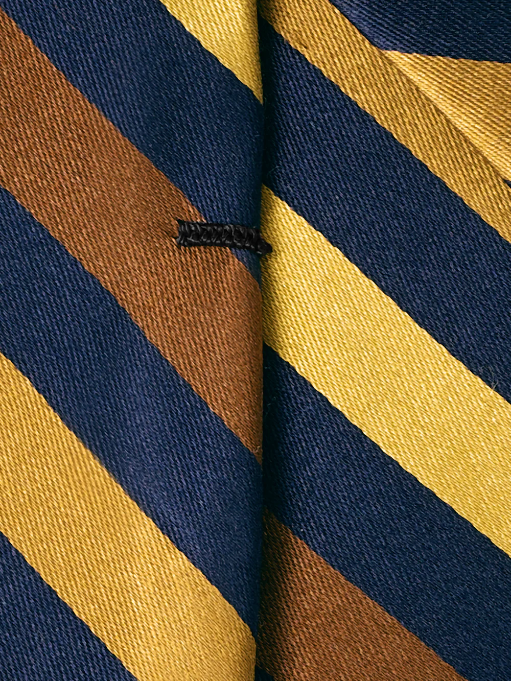 Stripe Woven Silk Tie - Gold/navy - Image 4