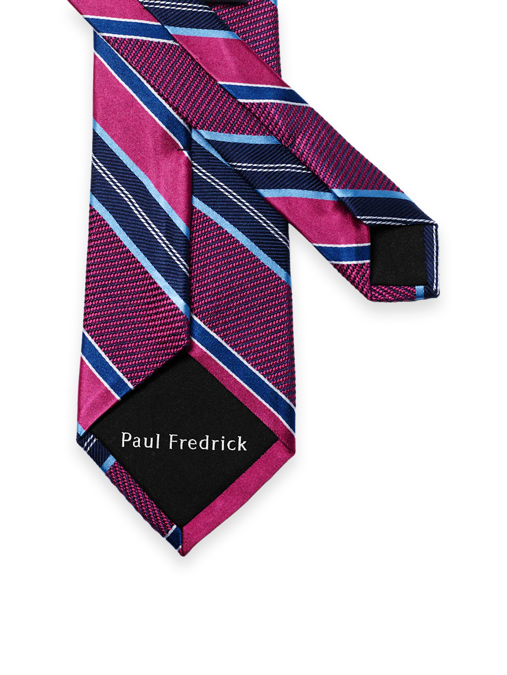 Stripe Woven Silk Tie - Blue/berry - Image 3