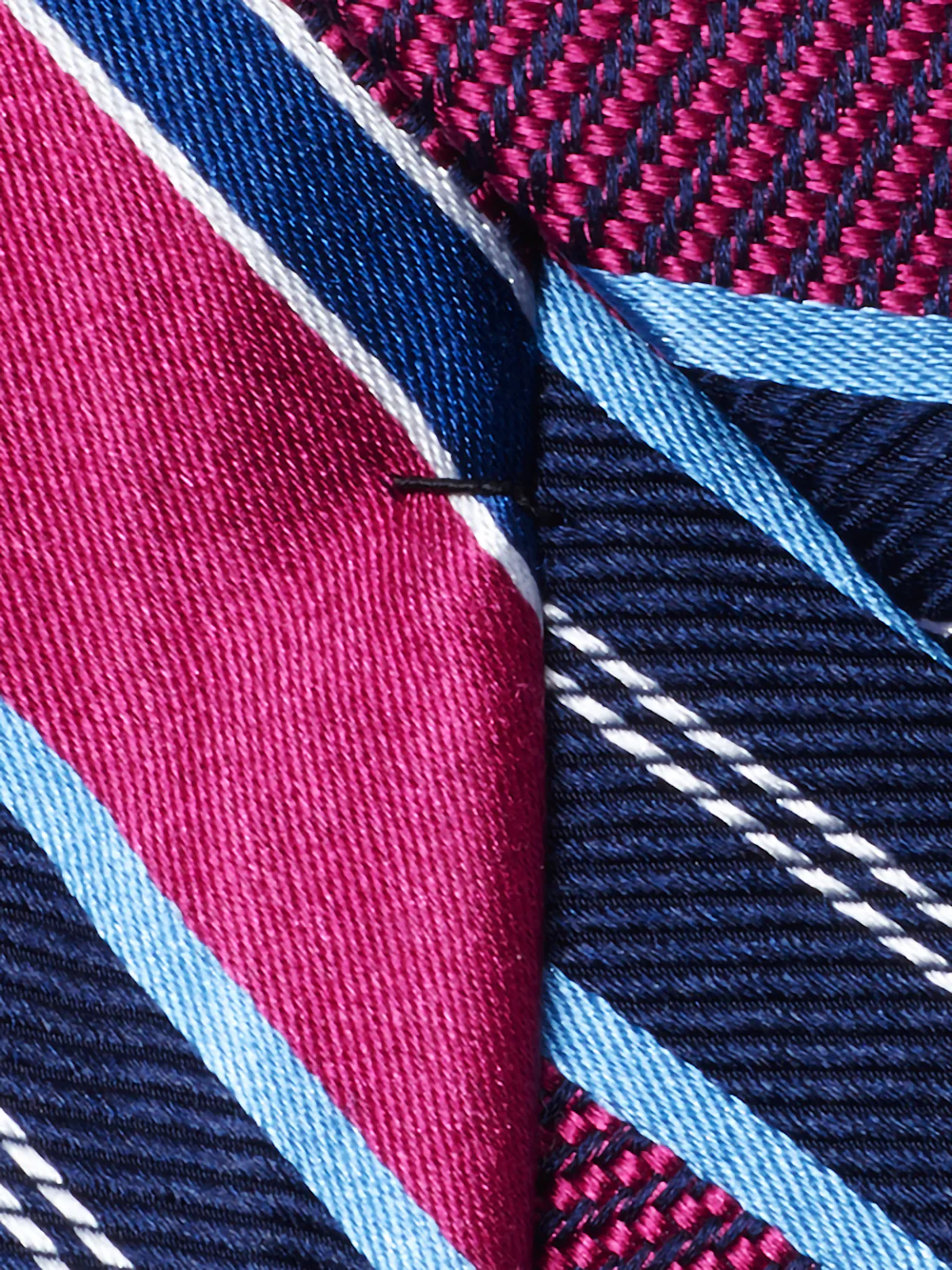 Stripe Woven Silk Tie - Blue/berry - Image 4