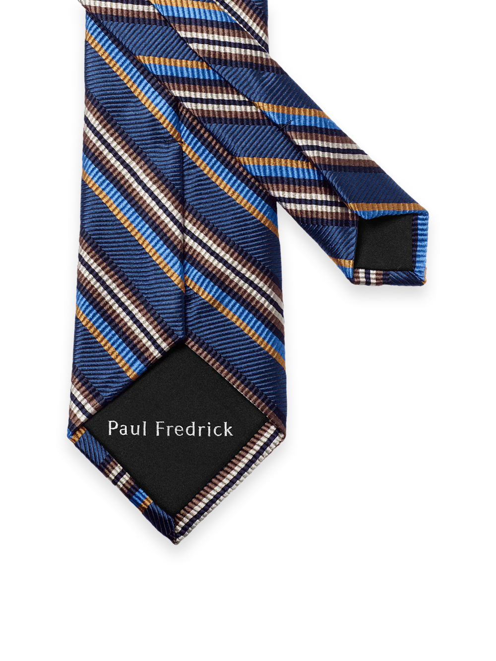 Stripe Woven Silk Tie - Blue Multi - Image 3