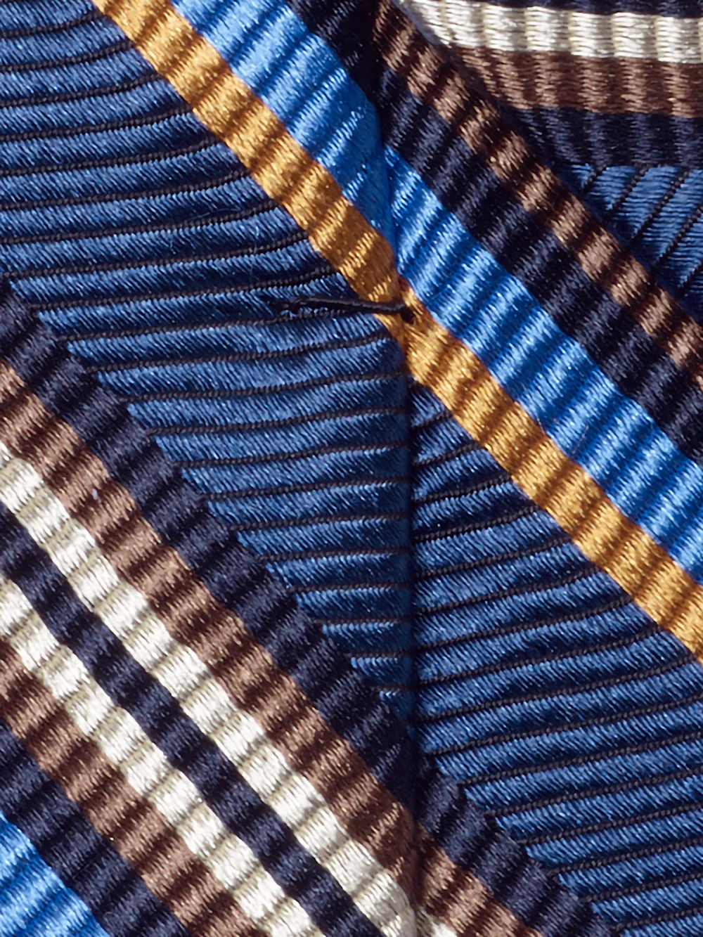 Stripe Woven Silk Tie - Blue Multi - Image 4