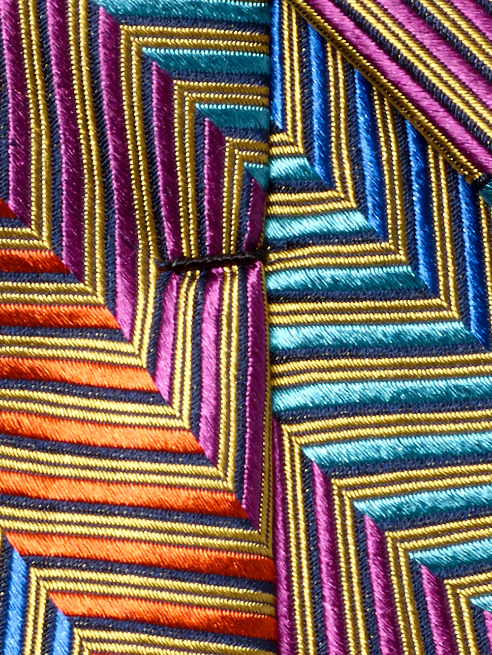 Stripe Woven Silk Tie - Multi - Image 4