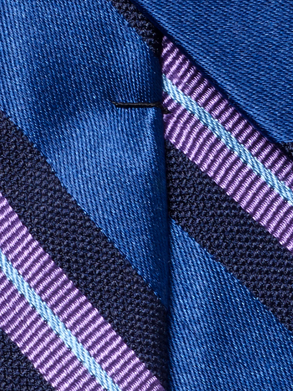 Stripe Woven Silk Tie - Blue/purple - Image 4