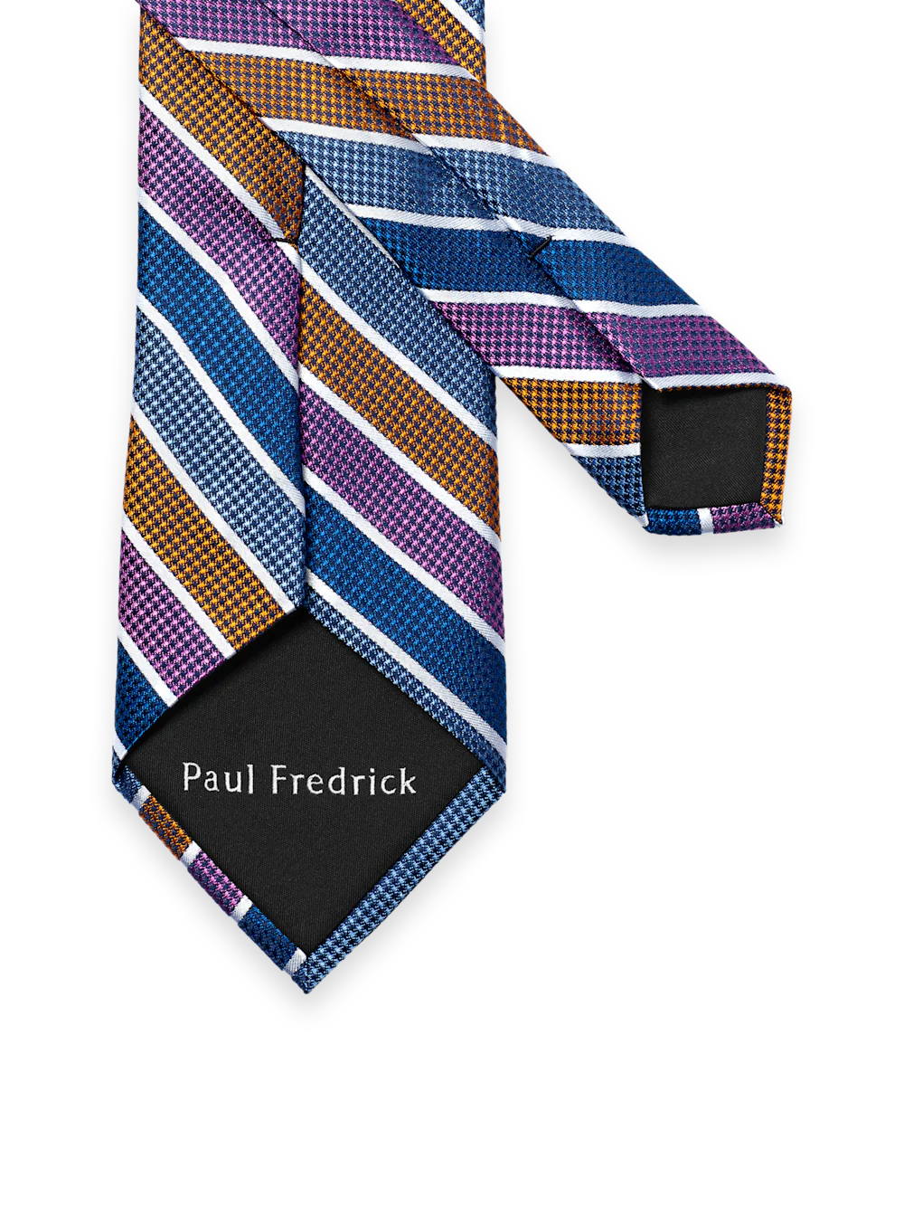 Stripe Woven Silk Tie - Multi - Image 3