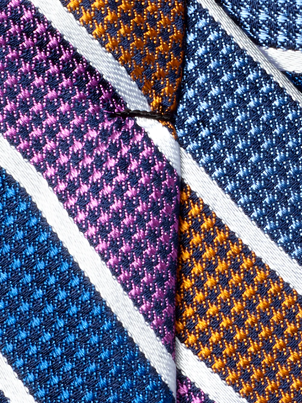 Stripe Woven Silk Tie - Multi - Image 4