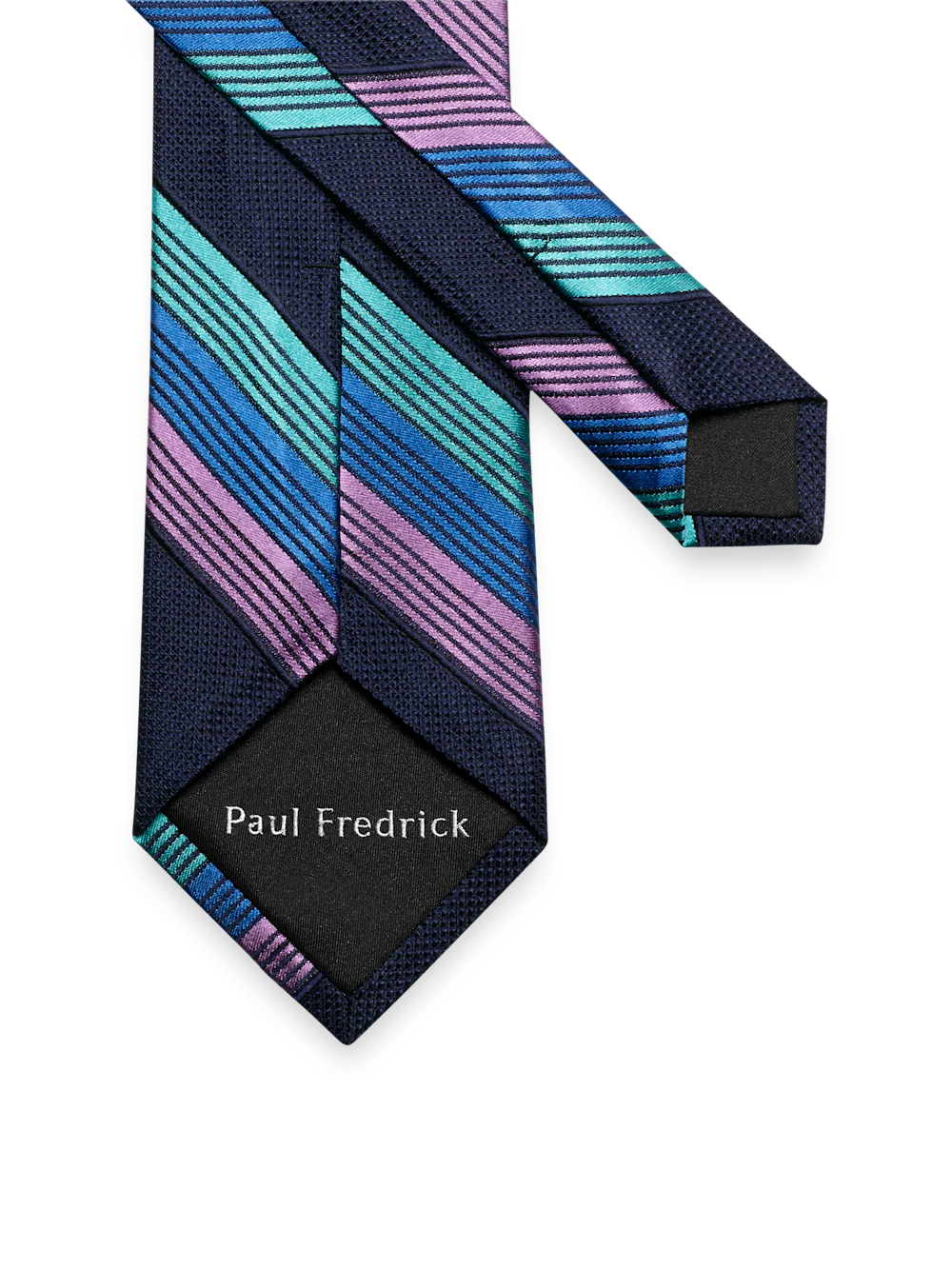 Stripe Woven Silk Tie - Blue Multi - Image 3