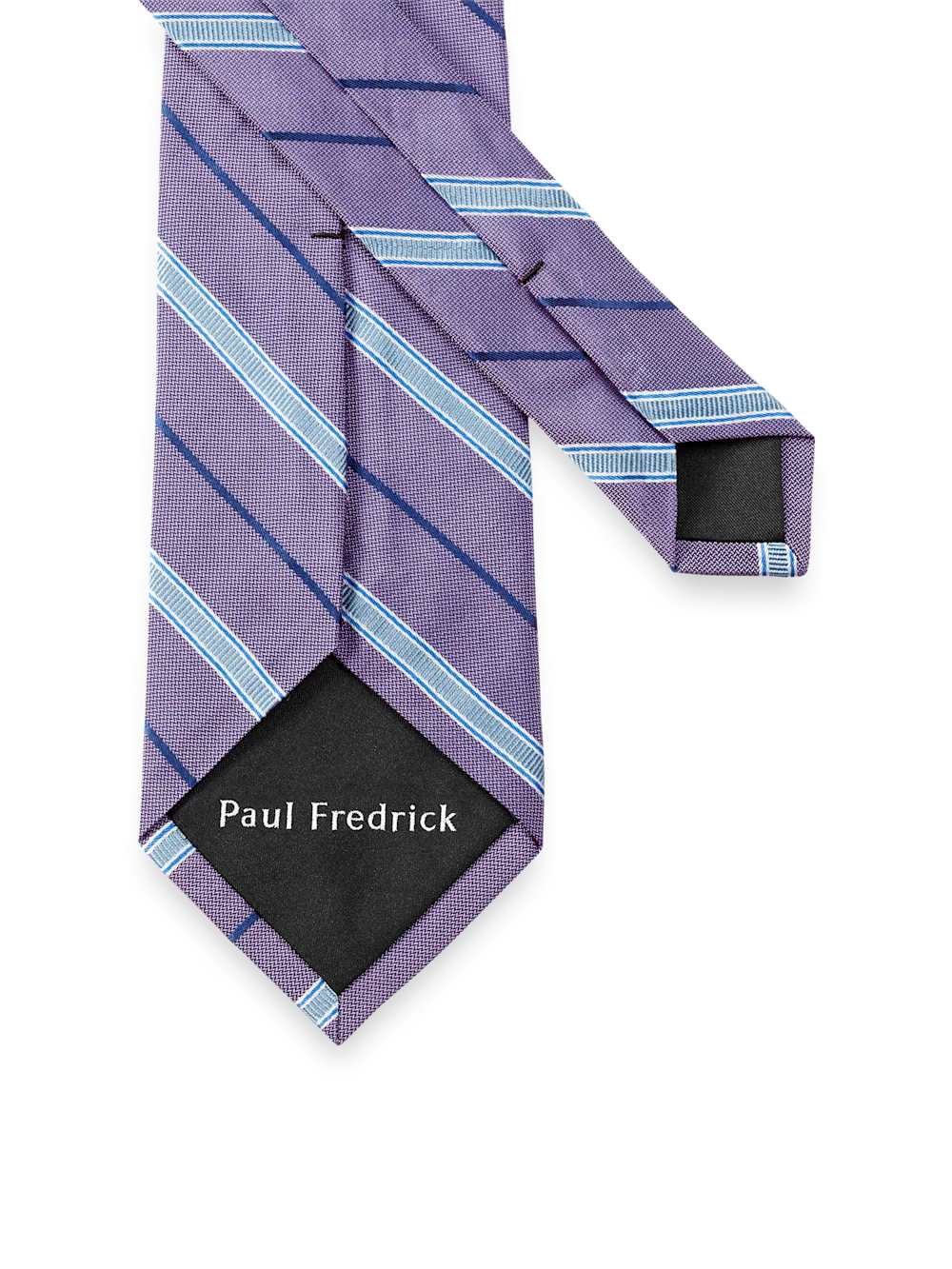 Stripe Woven Silk Tie - Purple/blue - Image 3
