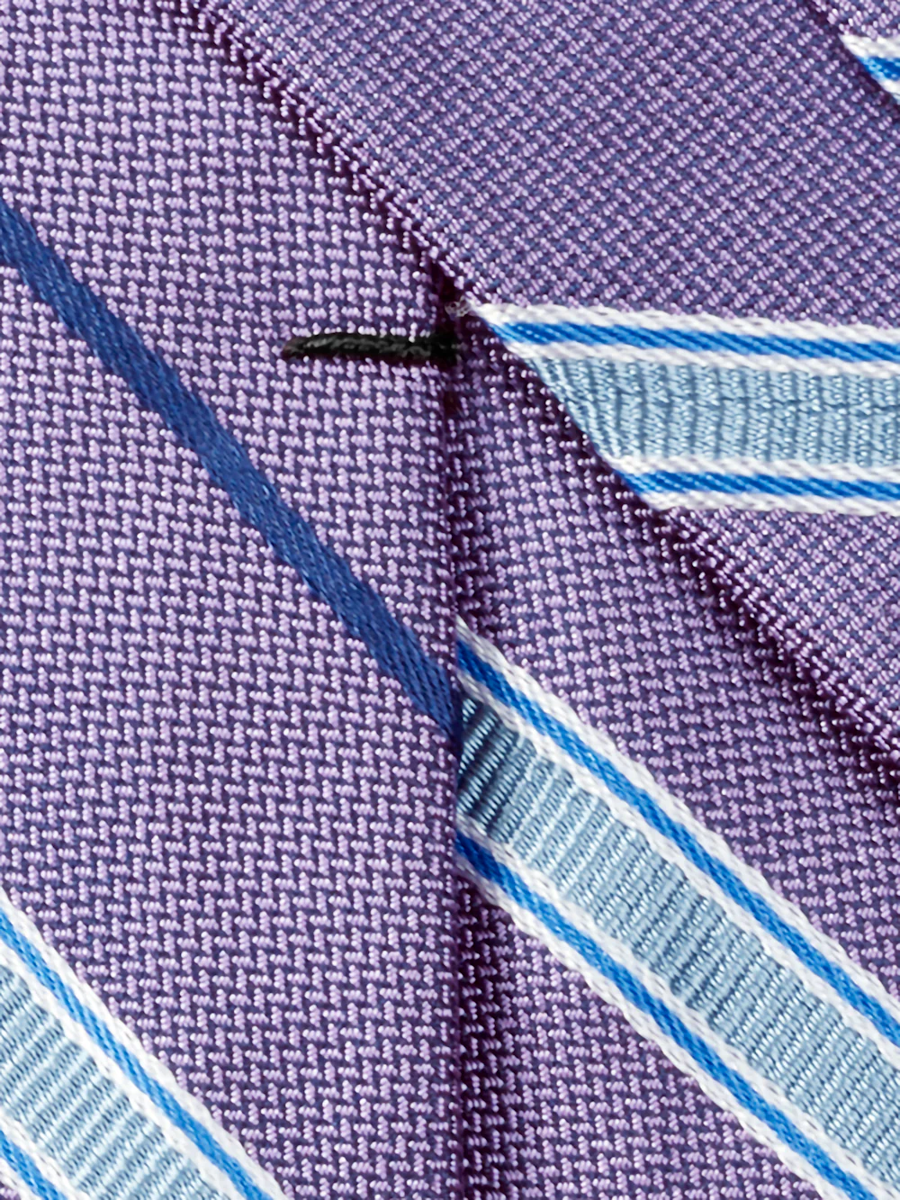 Stripe Woven Silk Tie - Purple/blue - Image 4