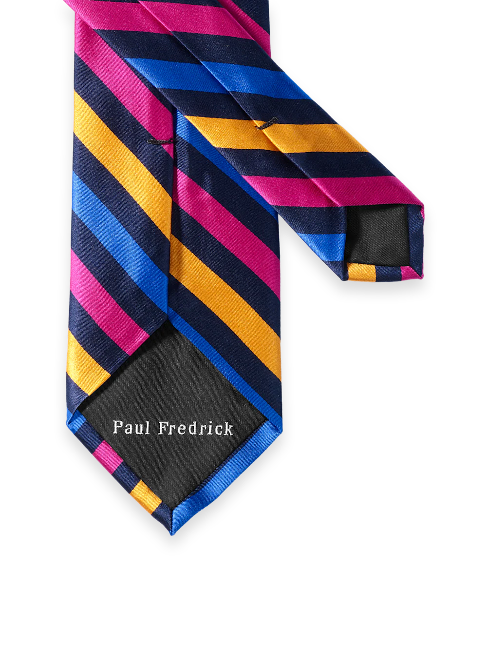 Stripe Woven Silk Tie - Multi - Image 3