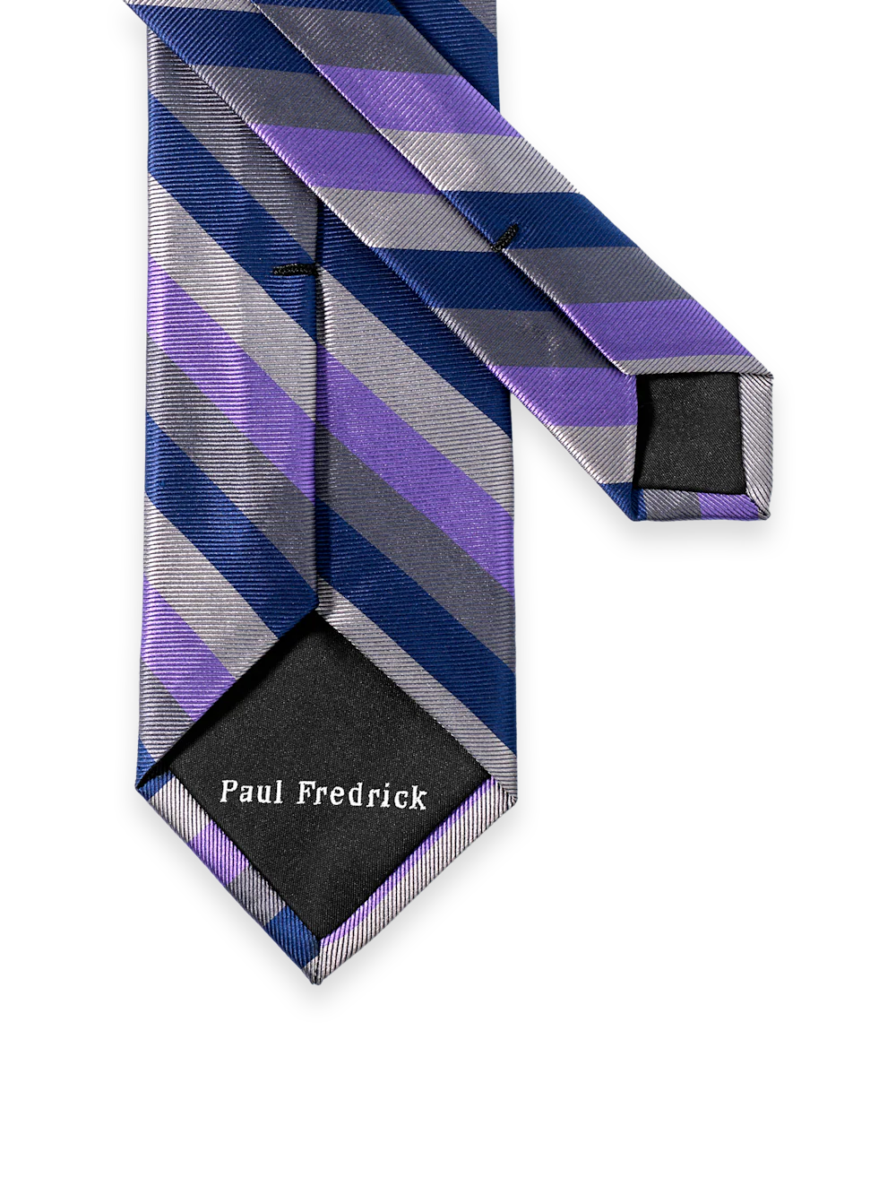 Stripe Woven Silk Tie - Purple Multi - Image 3