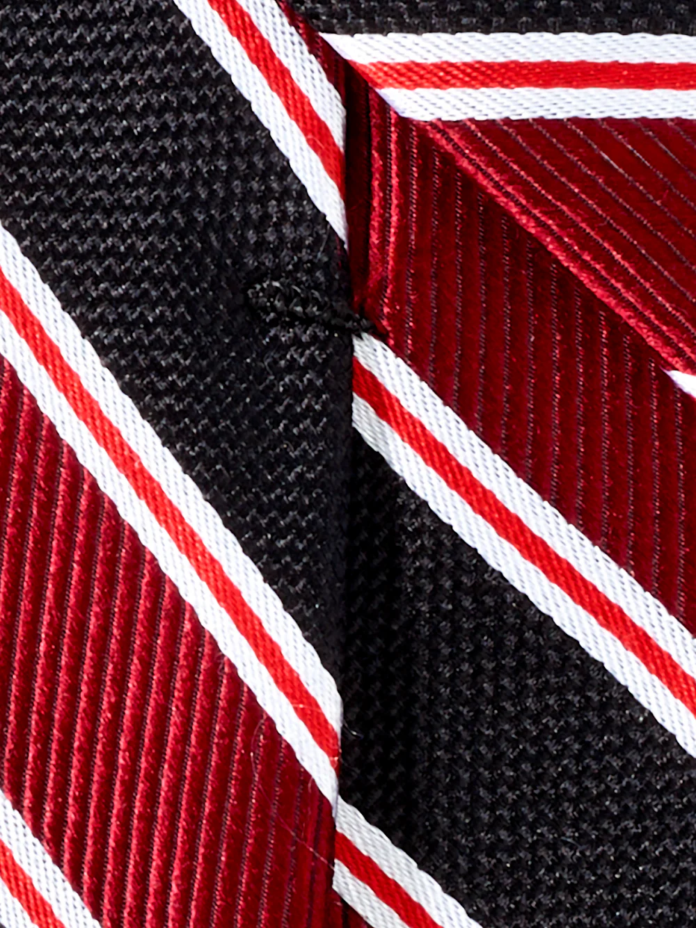 Stripe Woven Silk Tie - Red/black - Image 4