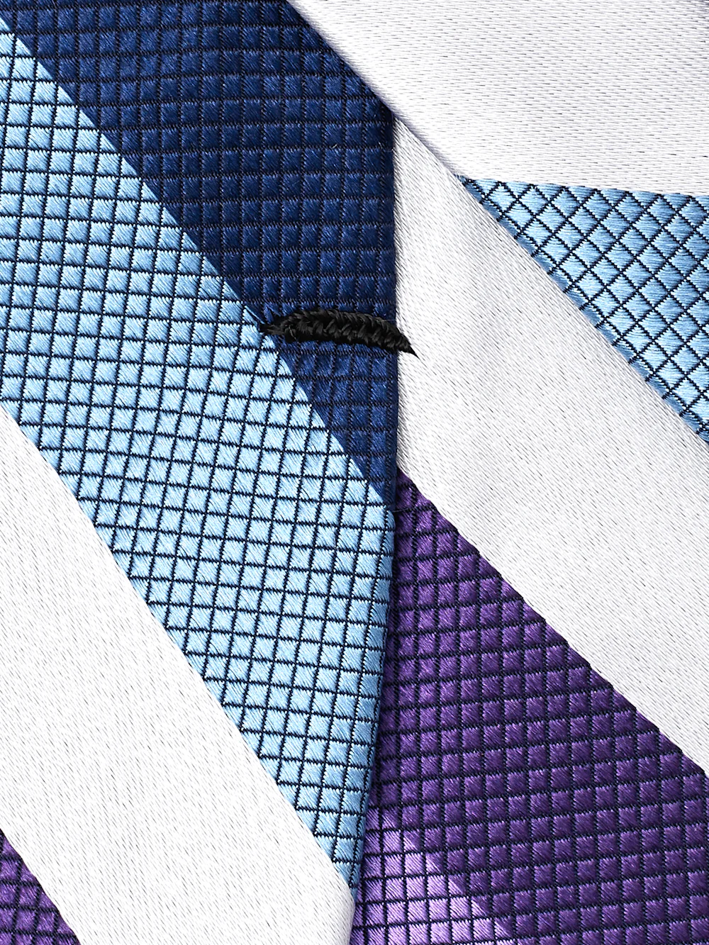 Stripe Woven Silk Tie - Purple Multi - Image 4