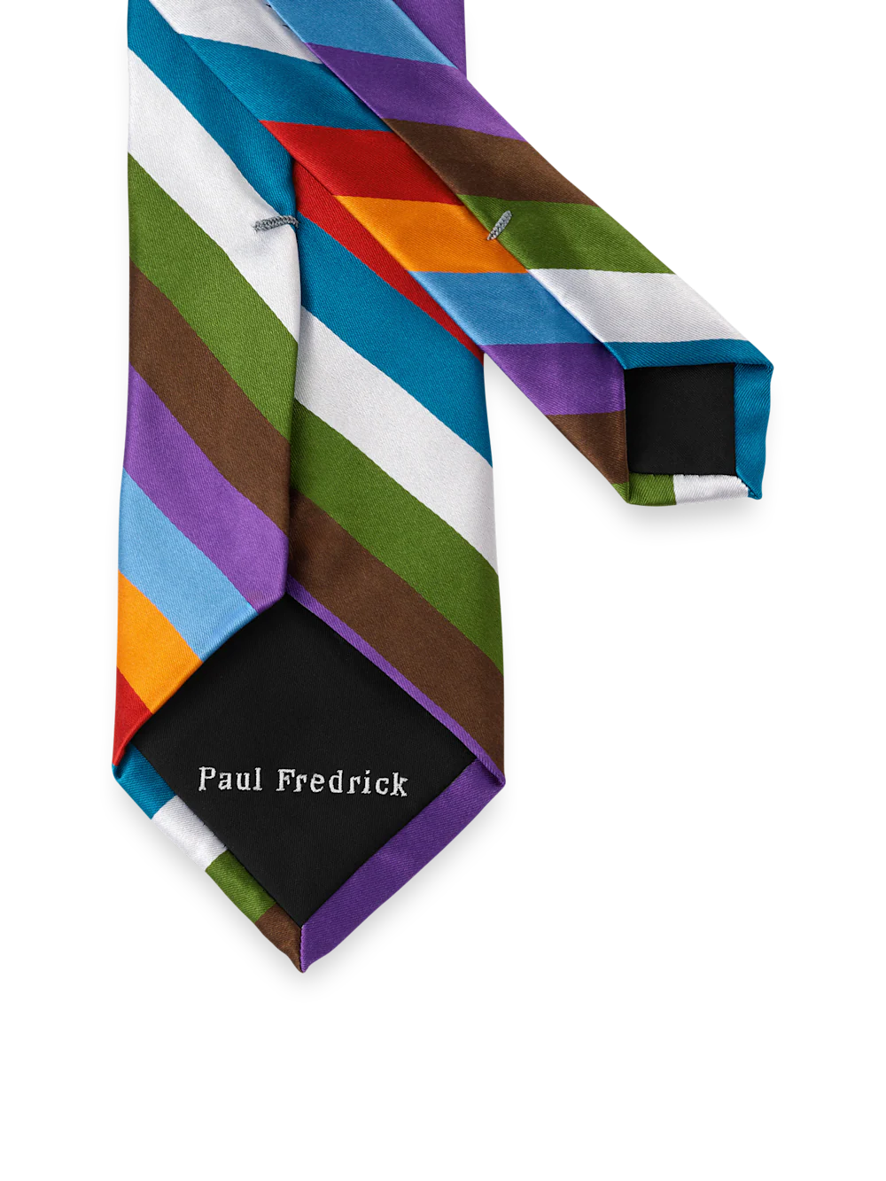 Stripe Woven Silk Tie - Multi - Image 3