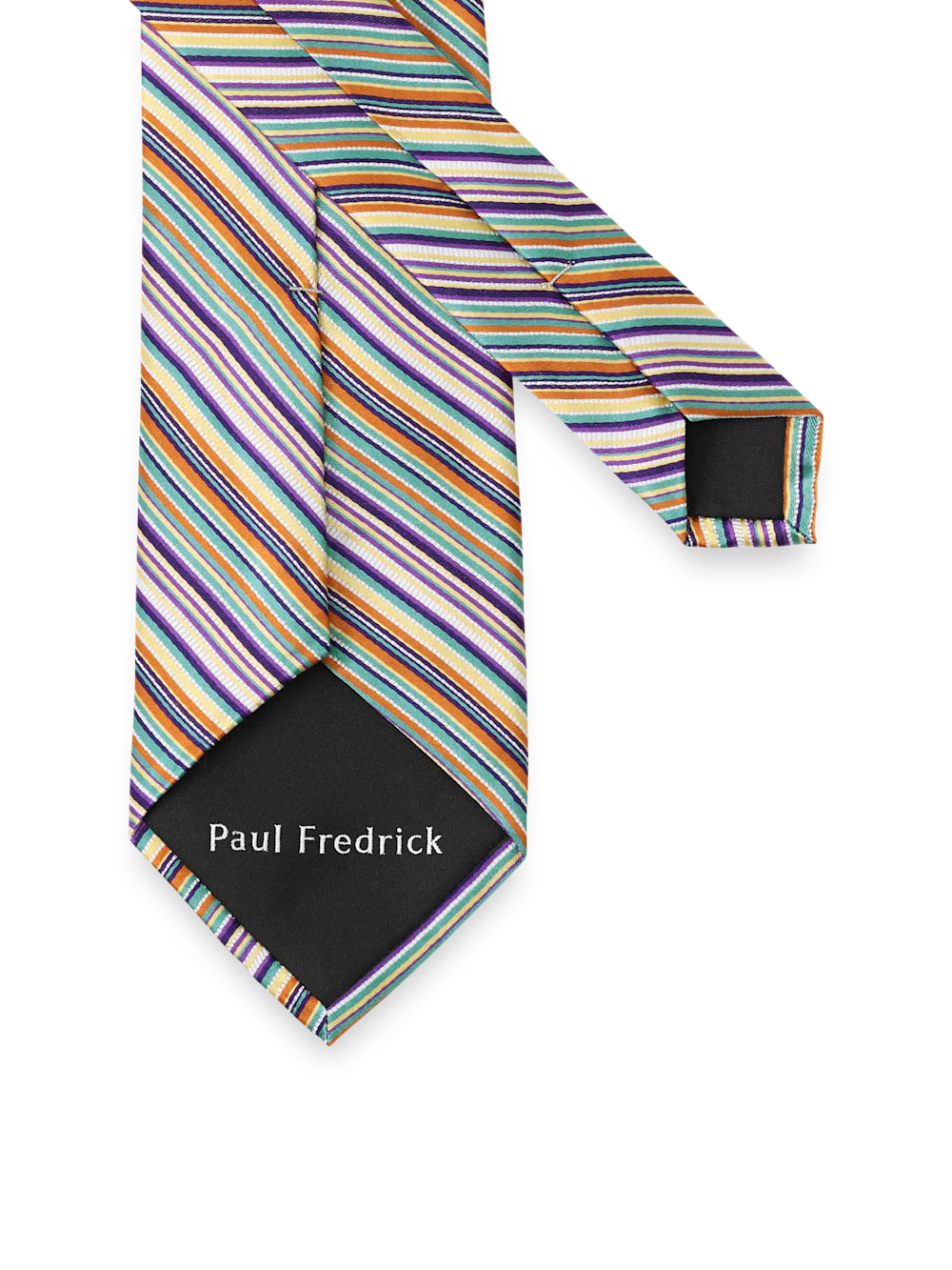 Stripe Woven Silk Tie - Purple Multi - Image 3