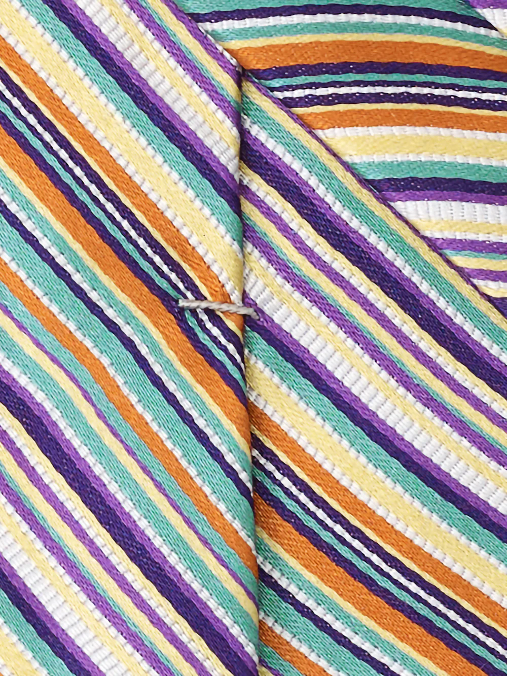 Stripe Woven Silk Tie - Purple Multi - Image 4