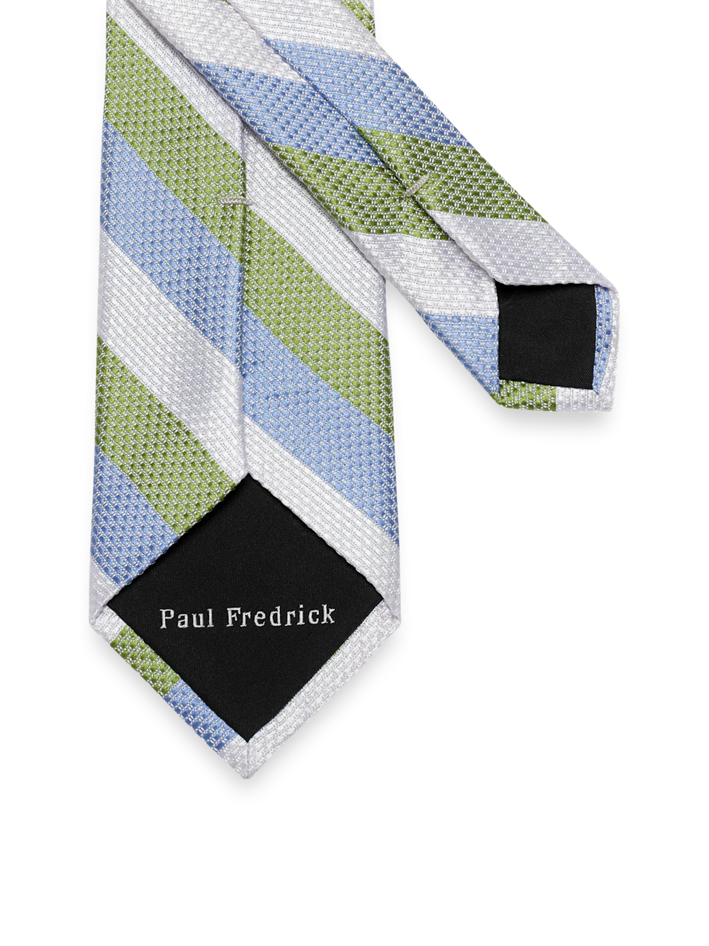Stripe Woven Silk Tie - Green Multi - Image 3