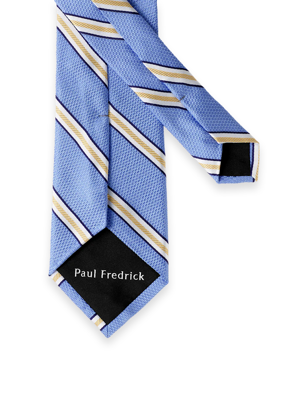 Stripe Woven Silk Tie - Blue/yellow - Image 2