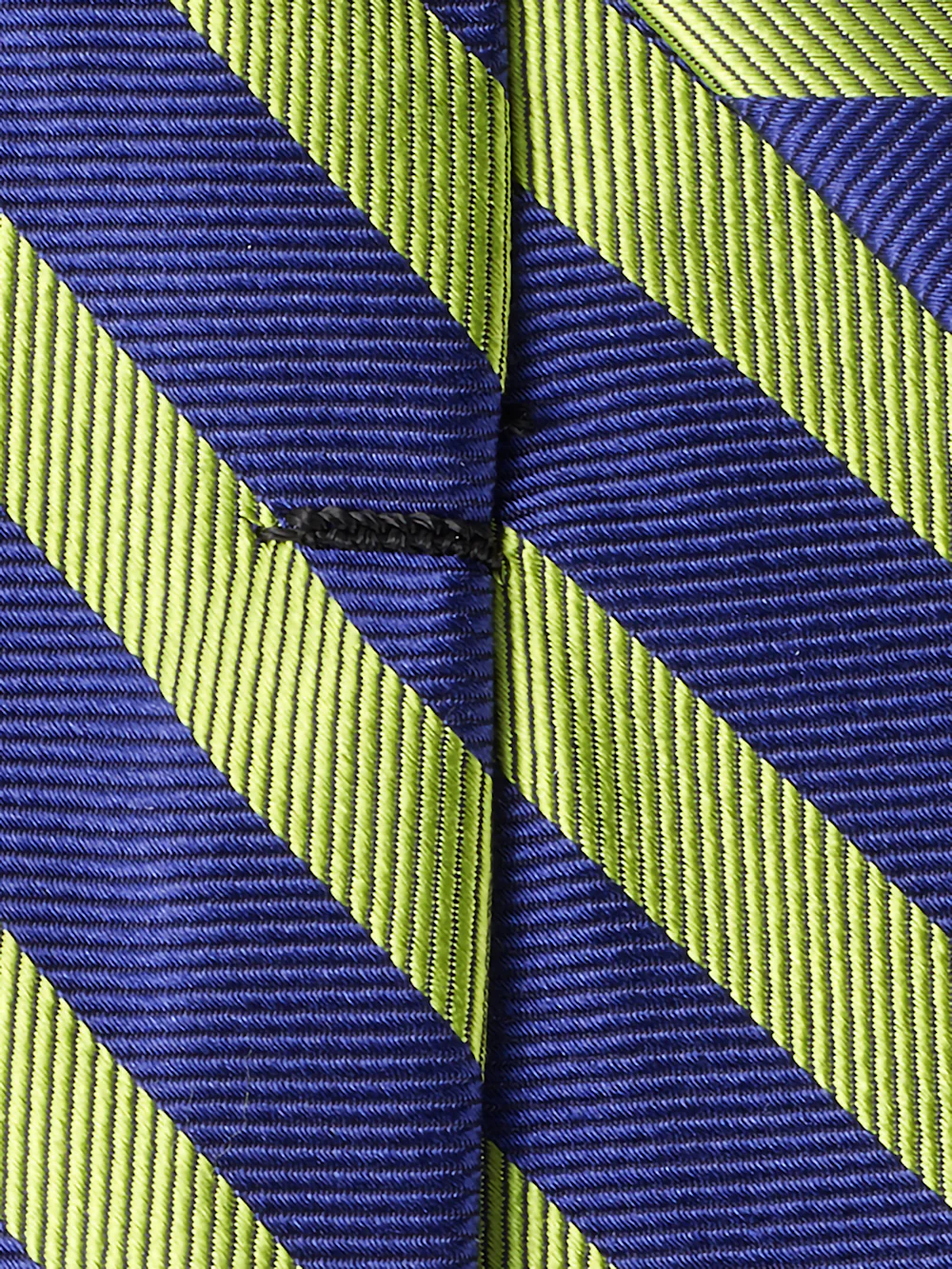 Stripe Woven Silk Tie - Green/navy - Image 3