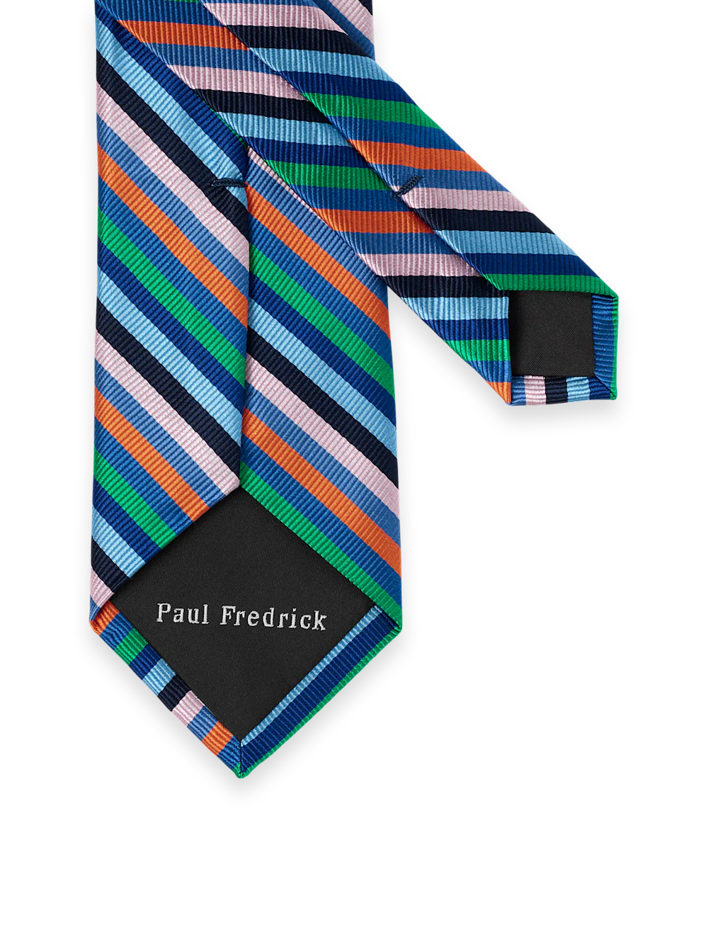 Stripe Woven Silk Tie - Multi - Image 3