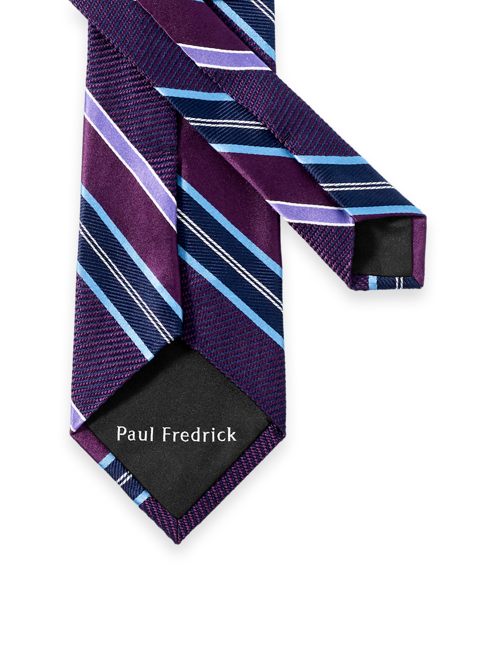 Stripe Woven Silk Tie - Purple/blue - Image 3