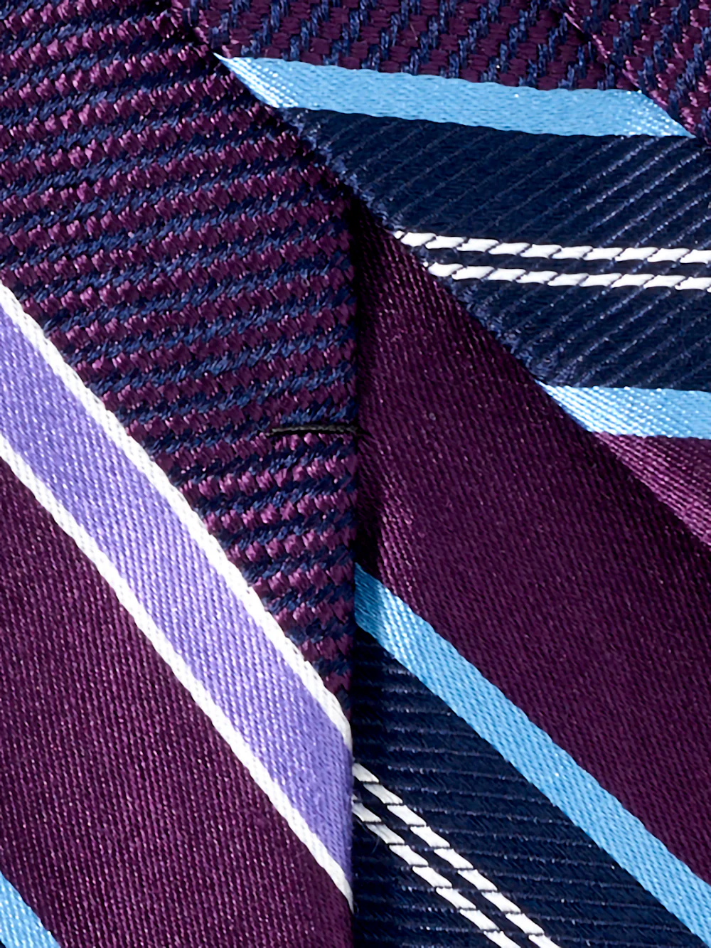 Stripe Woven Silk Tie - Purple/blue - Image 4
