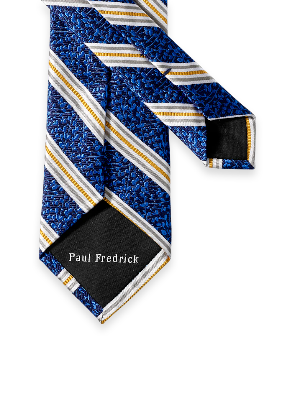 Stripe Woven Silk Tie - Blue/yellow - Image 3