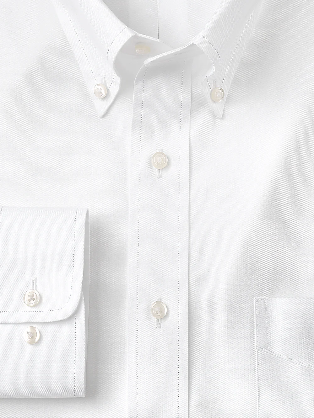 Superfine Egyptian Cotton Solid Color Button Down Collar Dress Shirt - White - Image 2