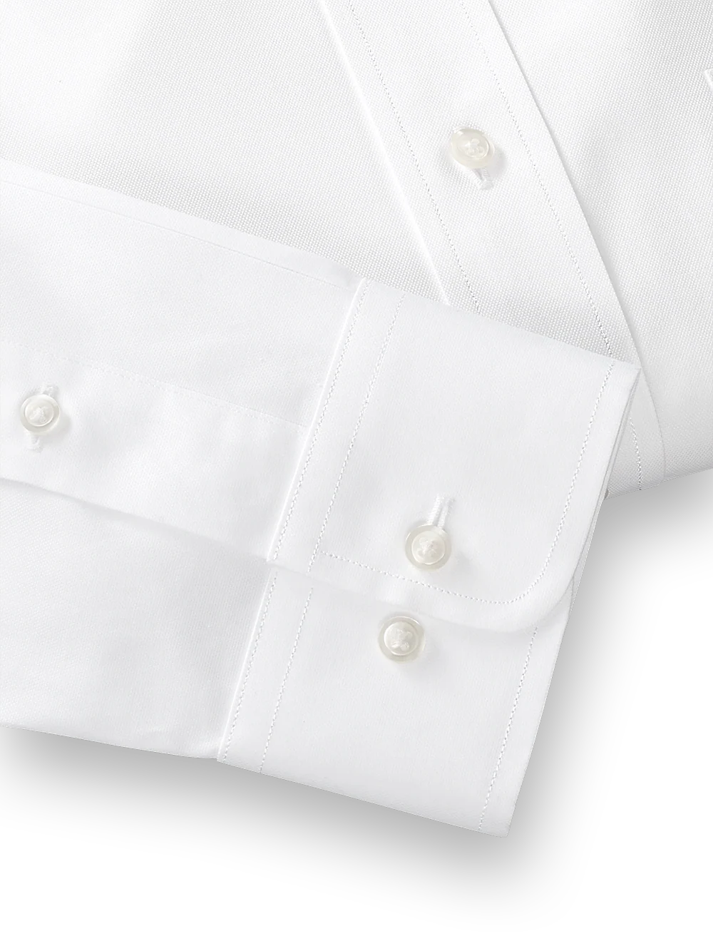 Superfine Egyptian Cotton Solid Color Button Down Collar Dress Shirt - White - Image 4