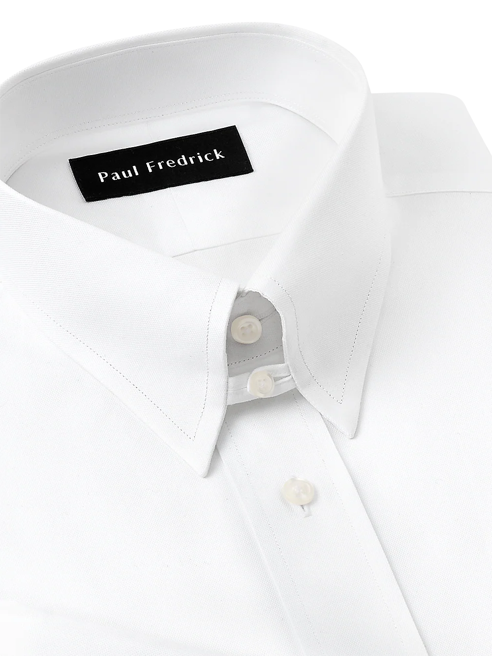 Superfine Egyptian Cotton Solid Color Button Tab Collar French Cuff Dress Shirt - White - Image 4