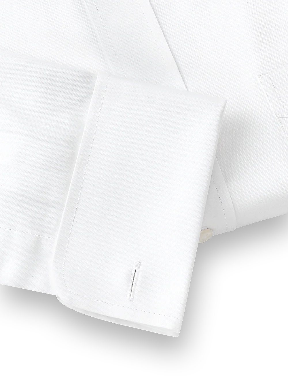 Superfine Egyptian Cotton Solid Color Button Tab Collar French Cuff Dress Shirt - White - Image 5
