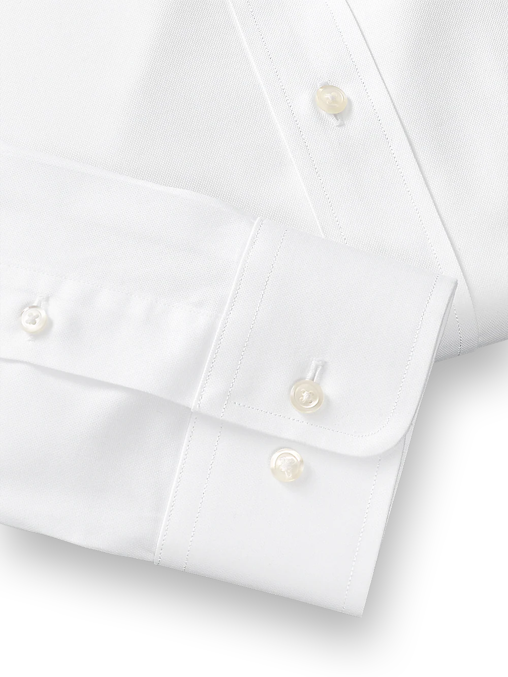 Superfine Egyptian Cotton Solid Color Spread Collar Dress Shirt - White - Image 4