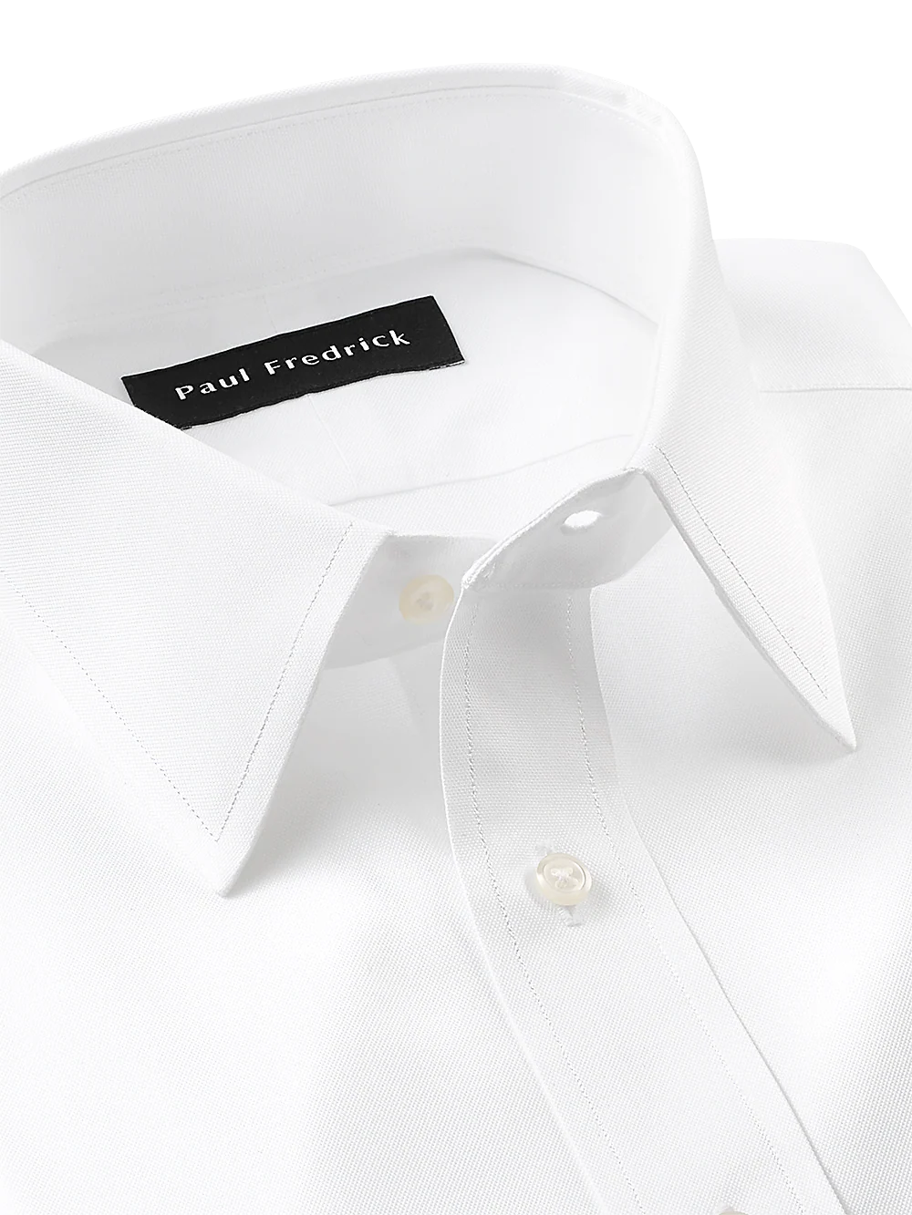 Superfine Egyptian Cotton Solid Color Straight Collar Dress Shirt - White - Image 3