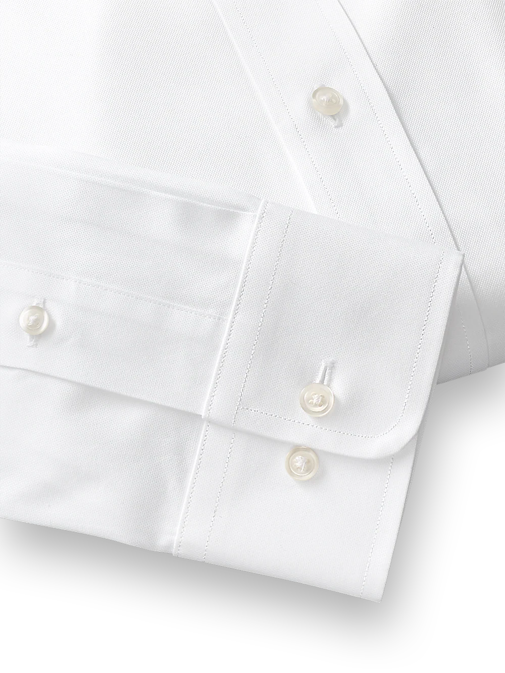 Superfine Egyptian Cotton Solid Color Straight Collar Dress Shirt - White - Image 4