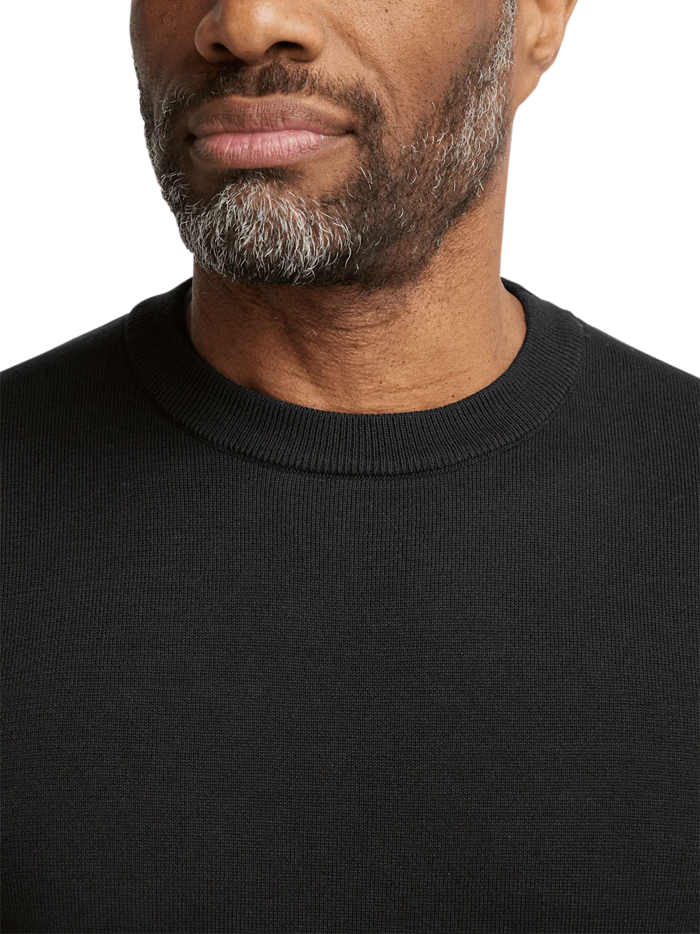 Supima Cotton Crew Neck Sweater - Black - Image 3